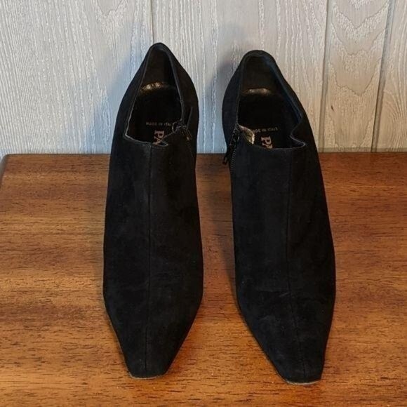 Paloma booties black suede suede leather stiletto heel 8.5 EUC - Picture 4 of 8
